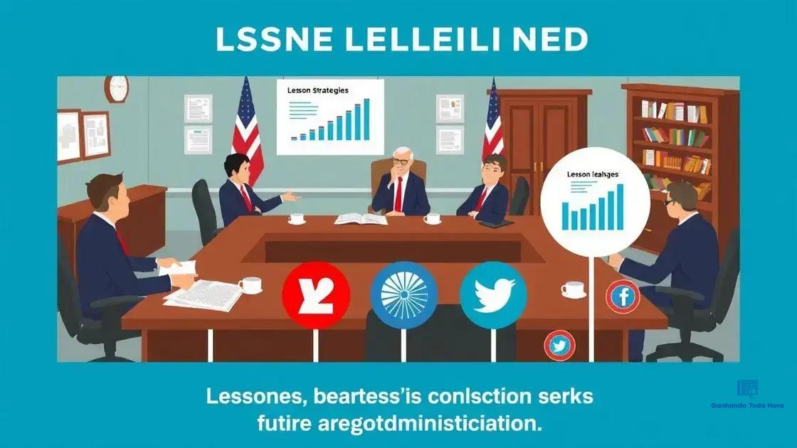 Lessons learned for future administrations