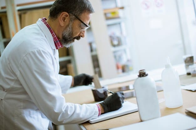 A picture of a lab technician testing a fabric sample, highlighting the scientific analysis and safety checks involved in the CPSC investigation.