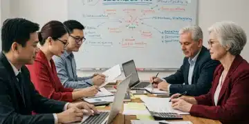 Group discussing retirement planning with SECURE 2.0 Act documents