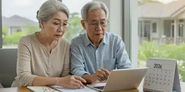 Older couple reviewing 2026 Social Security changes on a tablet