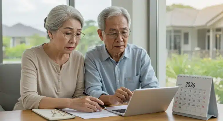 Older couple reviewing 2026 Social Security changes on a tablet