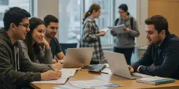 College students studying together, discussing FAFSA changes