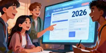 Students collaborating on a 2026 scholarship application, highlighting strategic preparation.