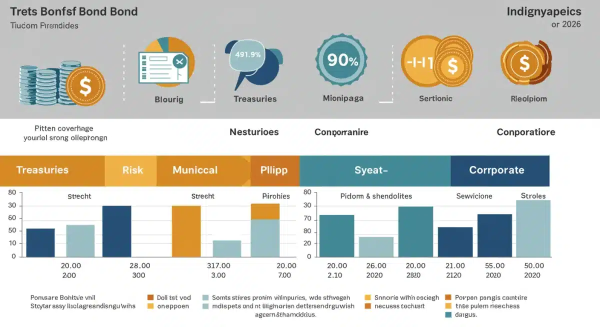 Infographic comparing different bond types and their 2026 risk and yield profiles.