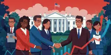 White House and small business owners celebrating economic growth