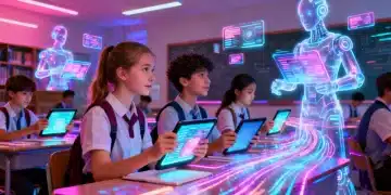 Students engaged with advanced 2026 edtech tools in an interactive classroom.