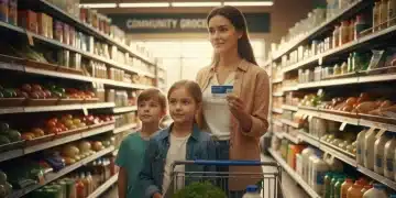 Family considering groceries, symbolizing 2026 SNAP benefit outlook