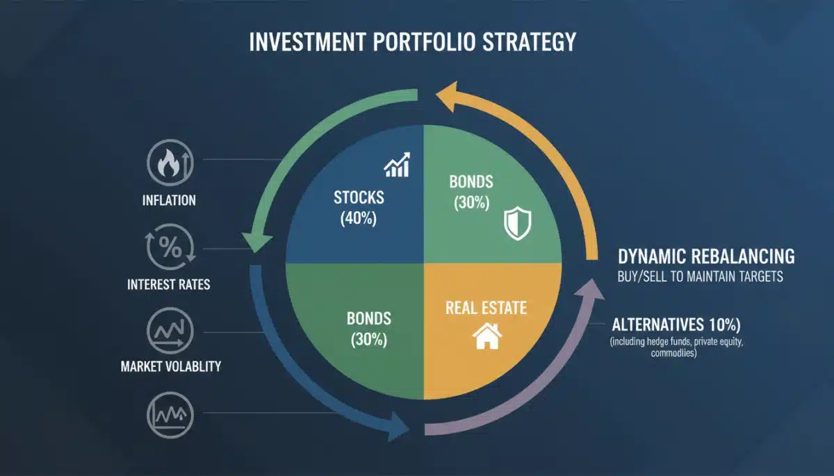 Infographic illustrating diverse 401(k) asset allocation strategies
